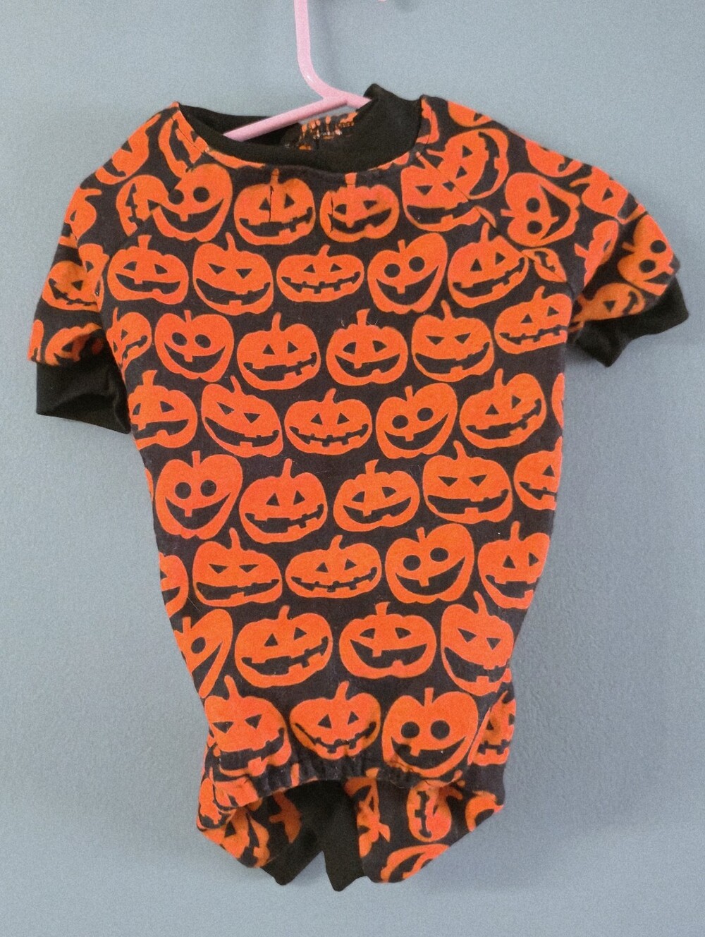 Small Dog Pumpkin Halloween Costume Bodysuit